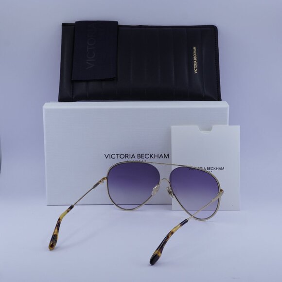 Victoria Beckham VB133S 710 Aviator Sunglasses – Gold/Purple Gradient - Picture 12 of 12